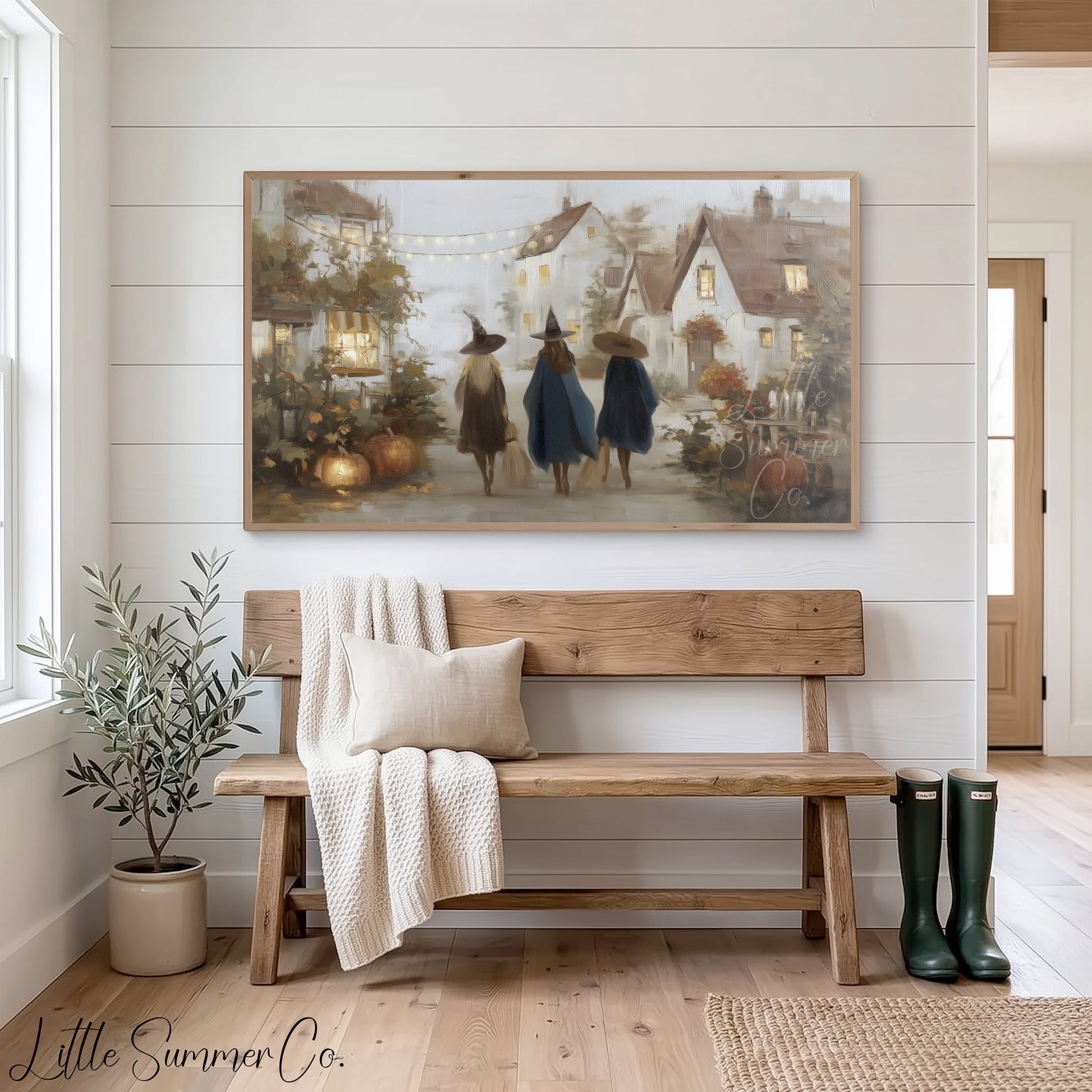 Village Witches Frame TV Art displayed on a TV