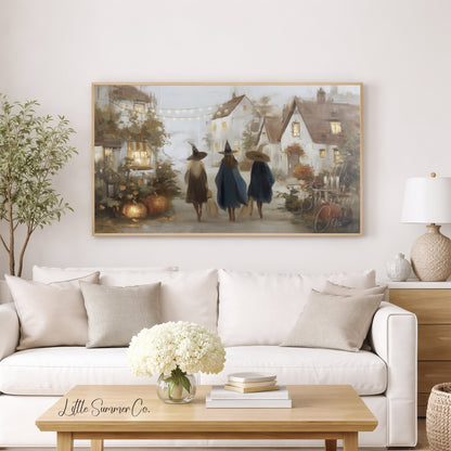 Village Witches Frame TV Art displayed on a TV