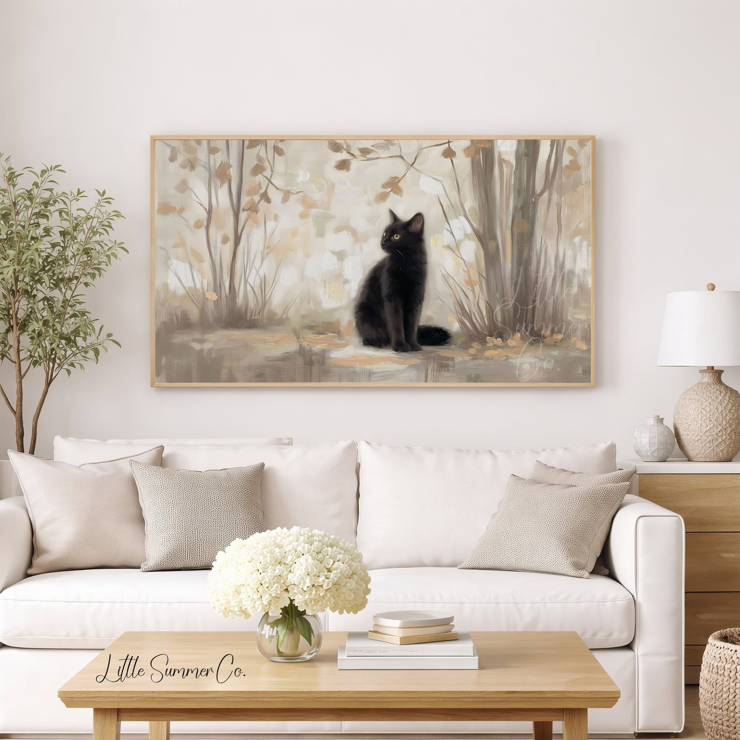 Black Cat Frame TV Art displayed on a TV