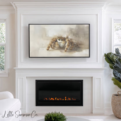 Jumping Spider Frame TV Art displayed on a TV