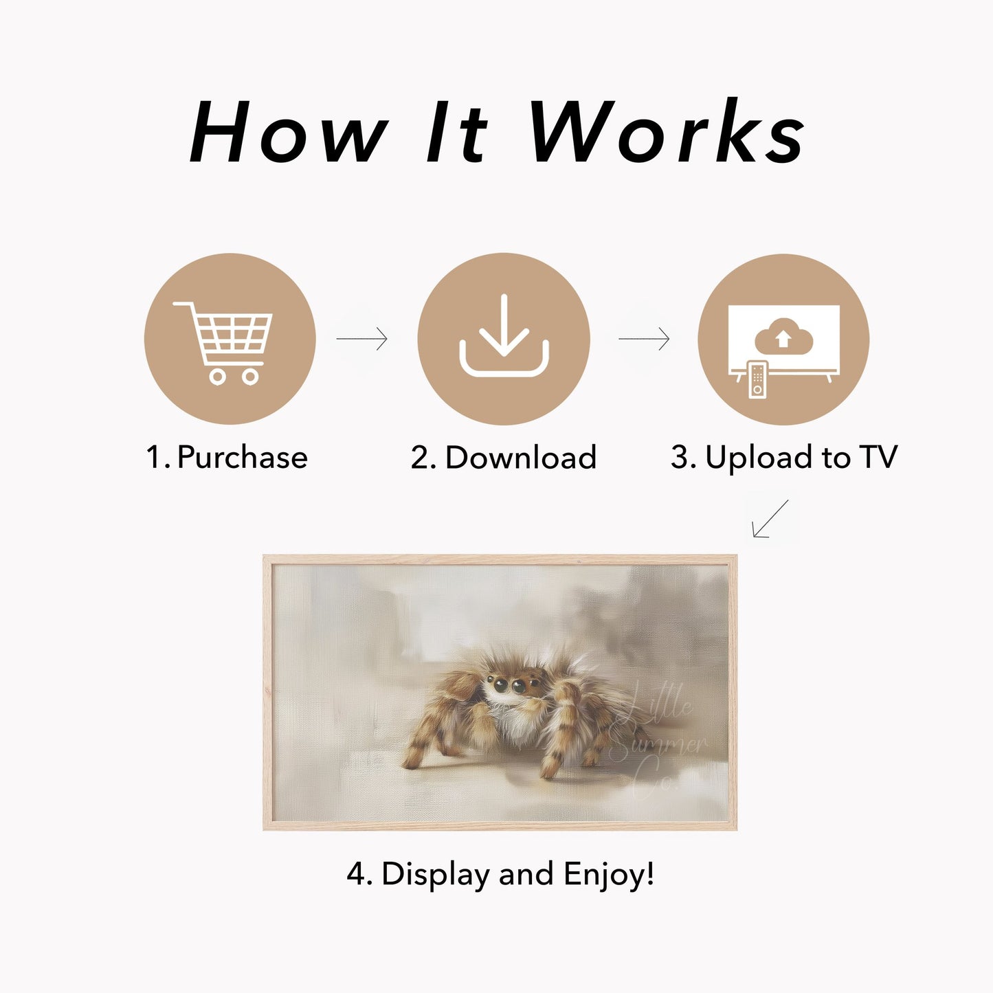 Jumping Spider Frame TV Art displayed on a TV
