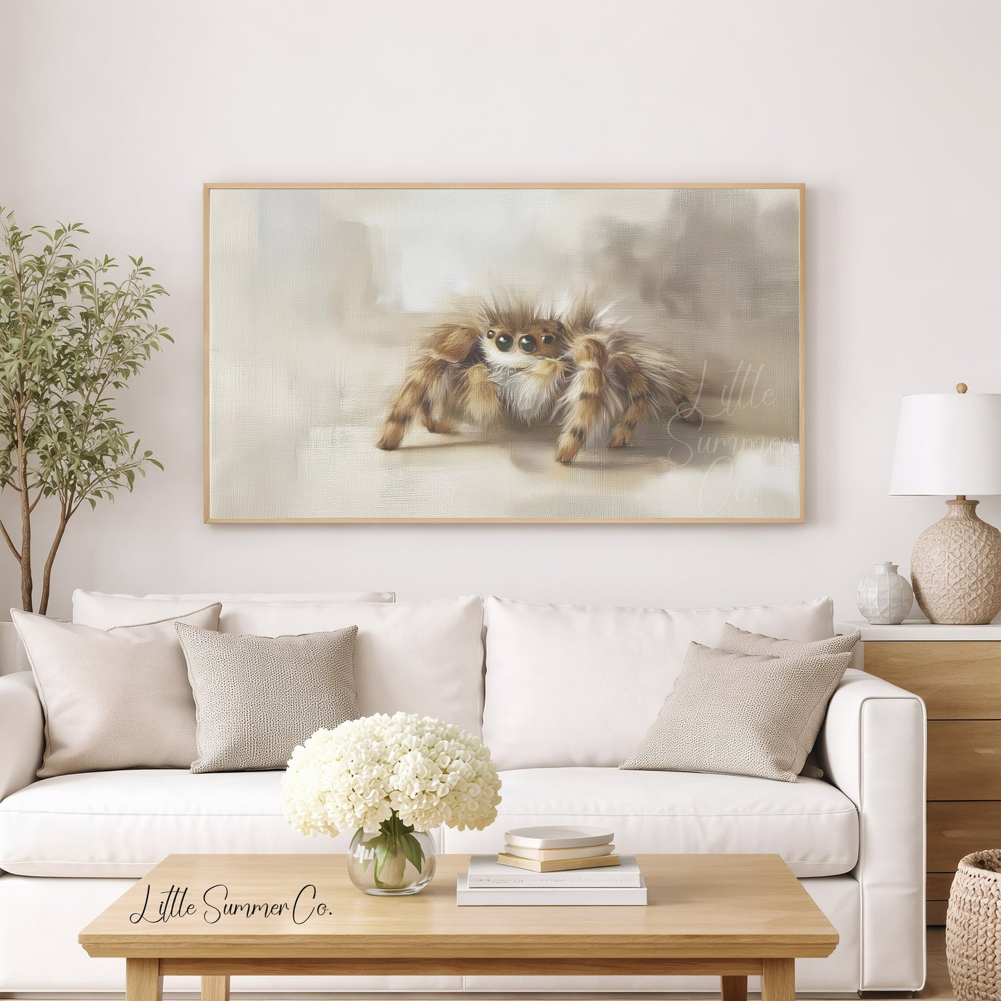 Jumping Spider Frame TV Art displayed on a TV
