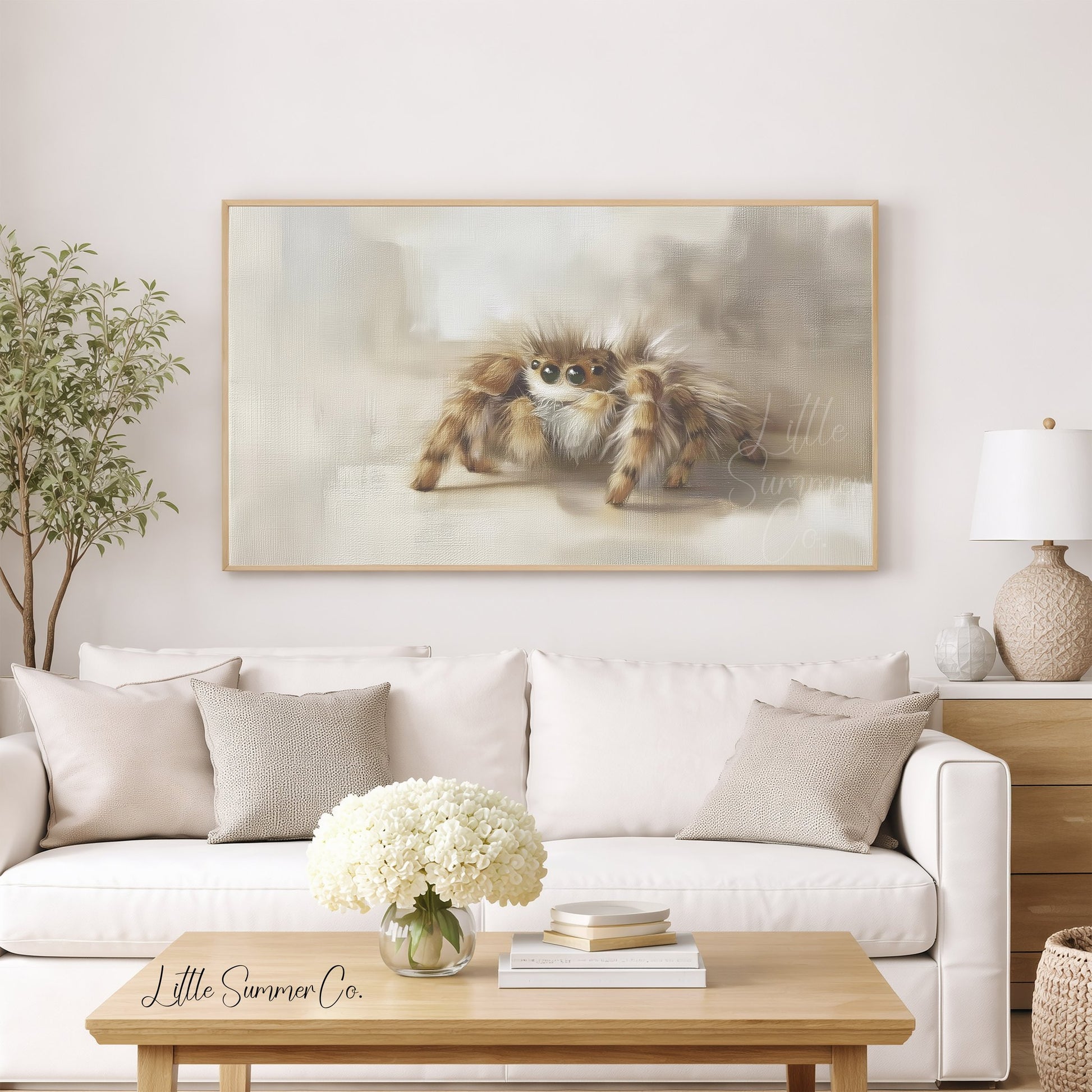 Jumping Spider Frame TV Art displayed on a TV