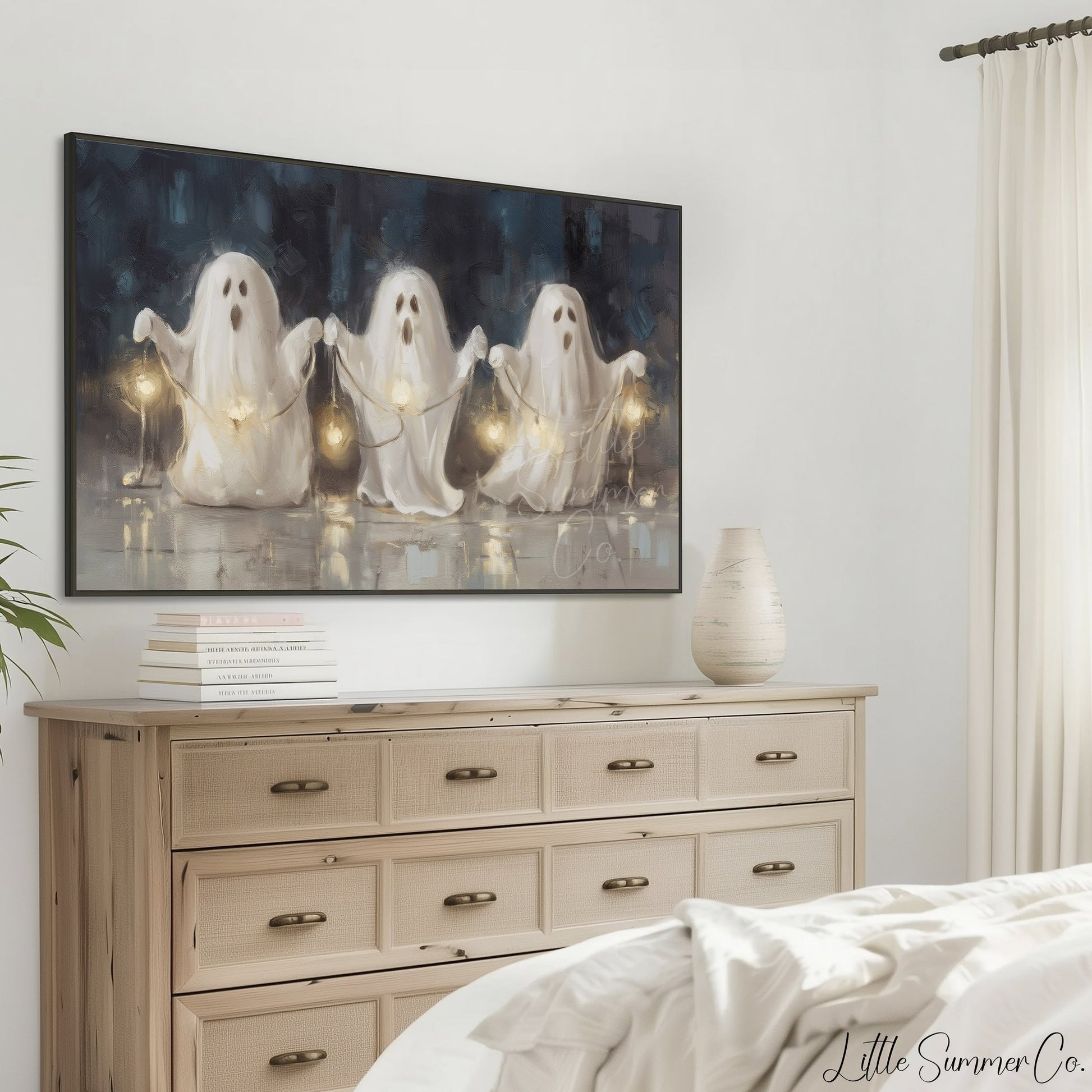 Ghost Lanterns Frame TV Art displayed on a TV