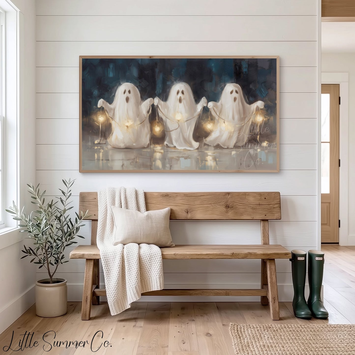 Ghost Lanterns Frame TV Art displayed on a TV
