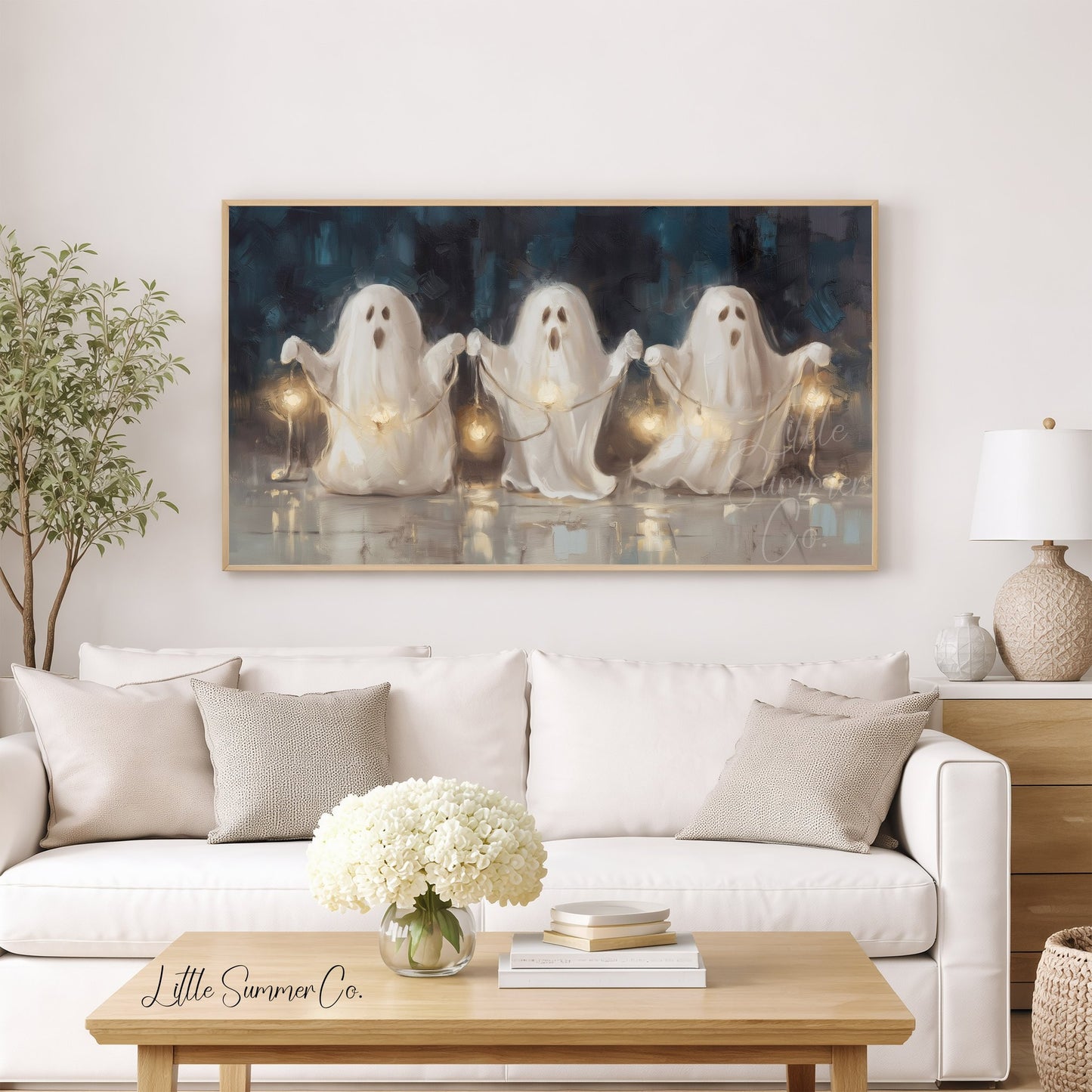 Ghost Lanterns Frame TV Art displayed on a TV