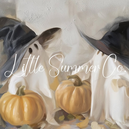 Witch Hat Ghosts Frame TV Art displayed on a TV
