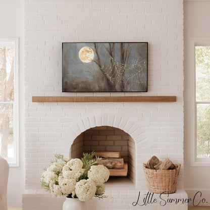 Moon Spider Web Frame TV Art displayed on a TV