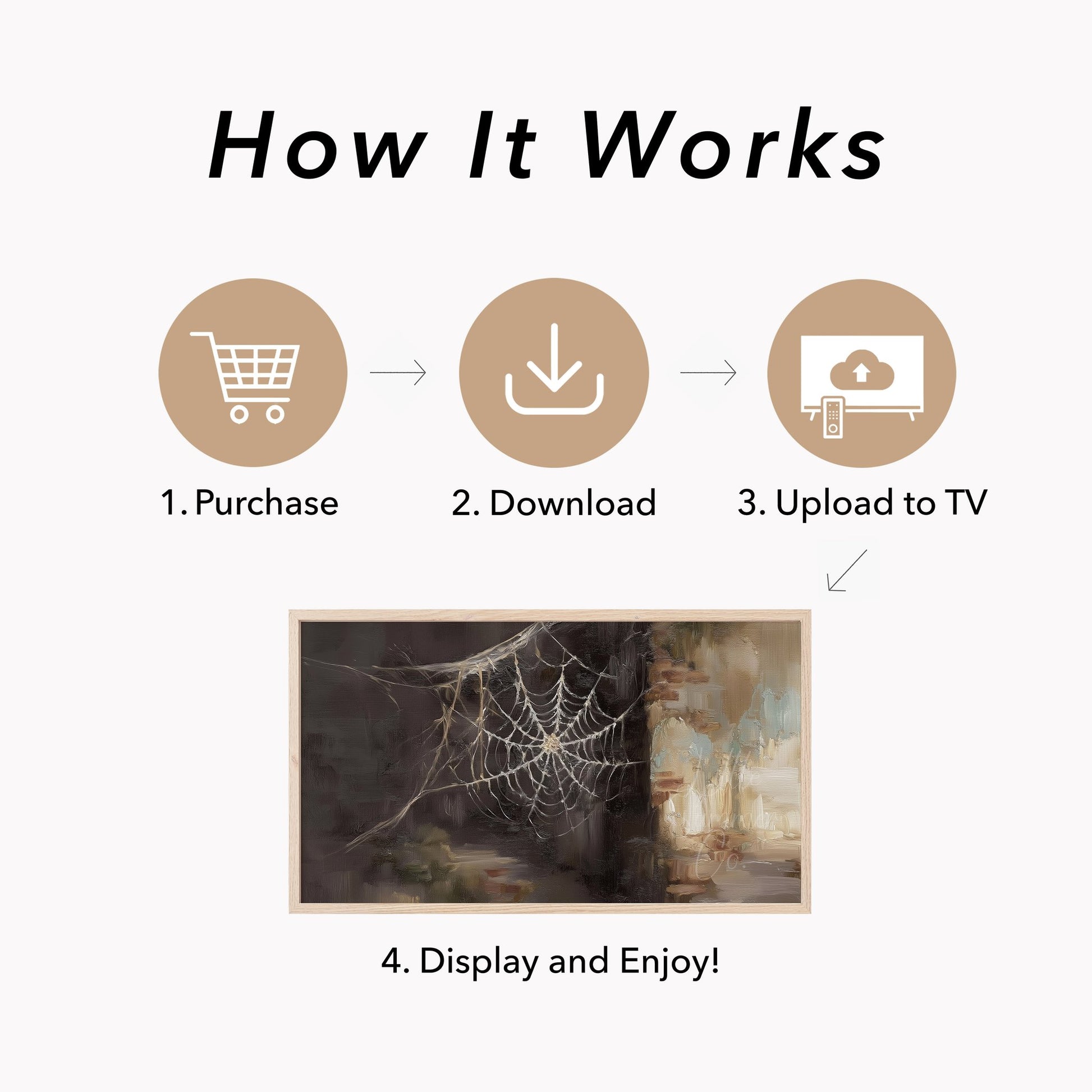 Cobweb Corner Frame TV Art displayed on a TV