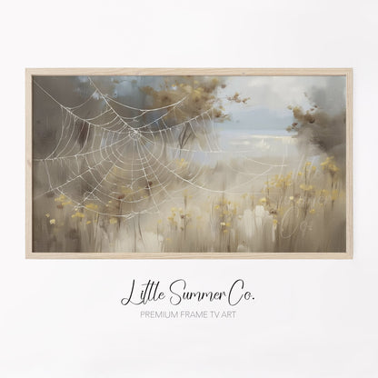 Spider Web Meadow Frame TV Art displayed on a TV