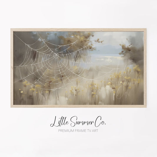 Spider Web Meadow Frame TV Art displayed on a TV