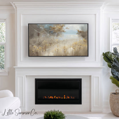 Spider Web Meadow Frame TV Art displayed on a TV