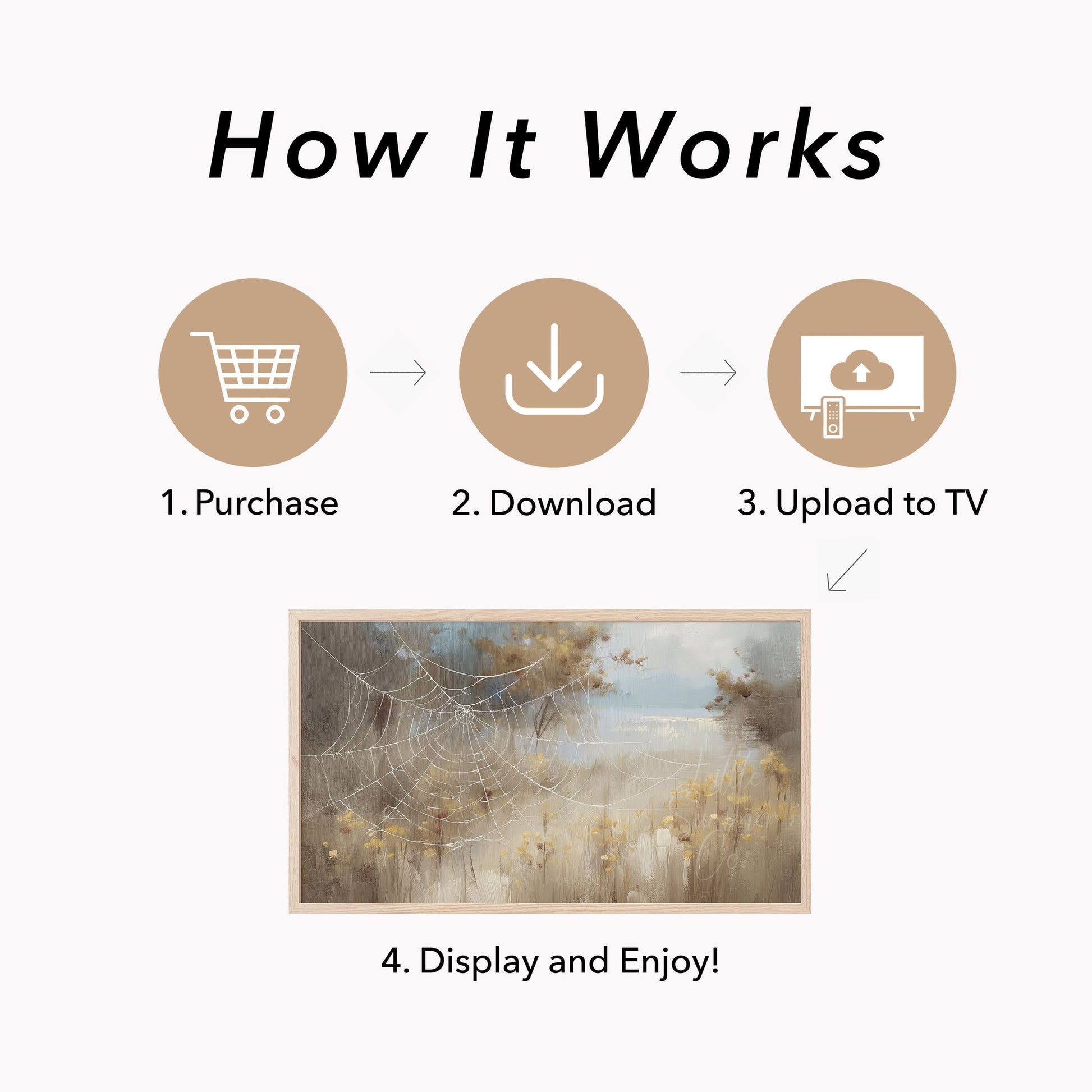 Spider Web Meadow Frame TV Art displayed on a TV