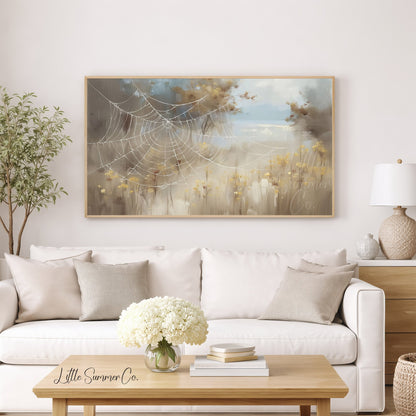Spider Web Meadow Frame TV Art displayed on a TV