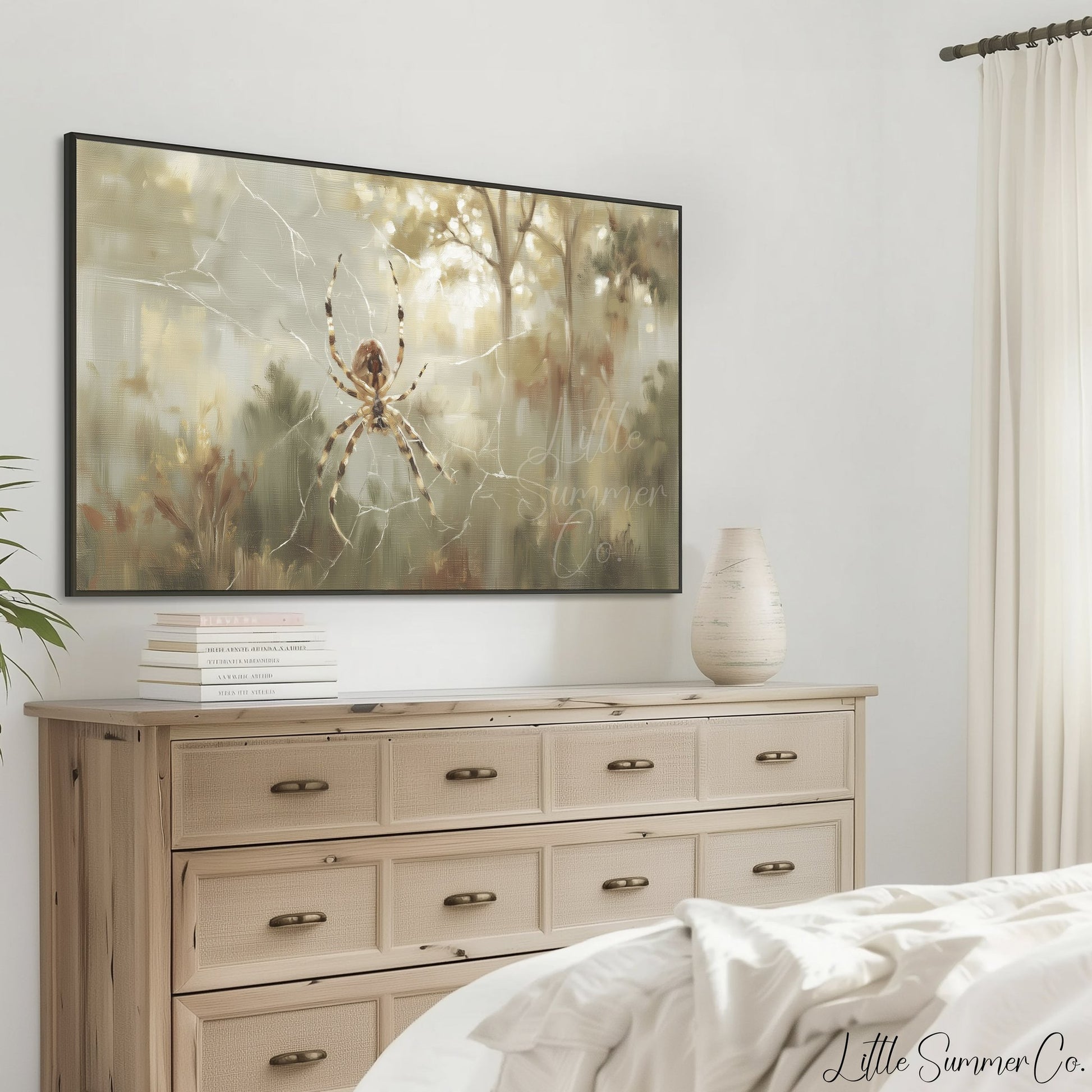 Spider Web Frame TV Art displayed on a TV