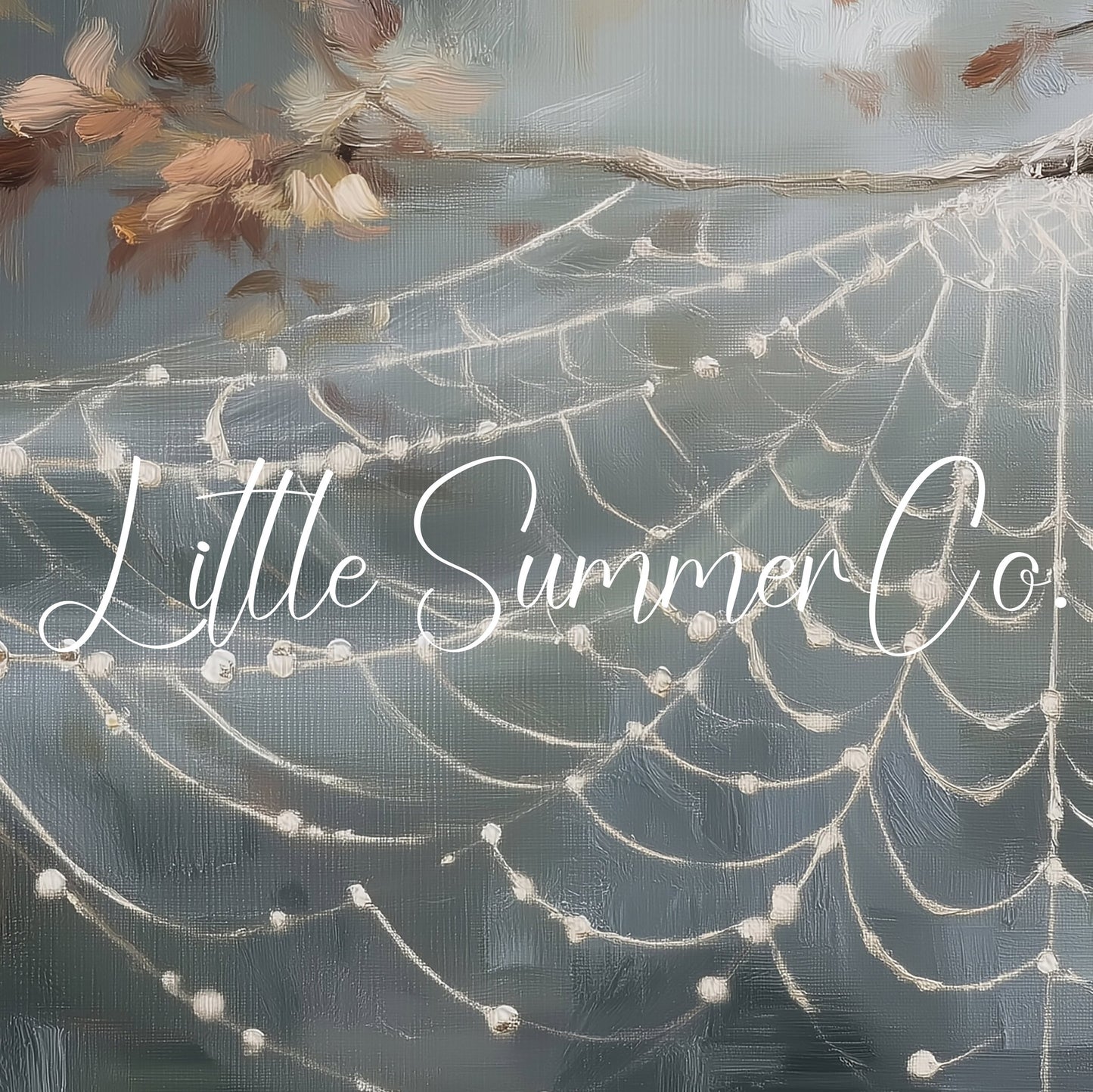 Autumn Spider Web Frame TV Art displayed on a TV