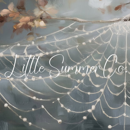 Autumn Spider Web Frame TV Art displayed on a TV