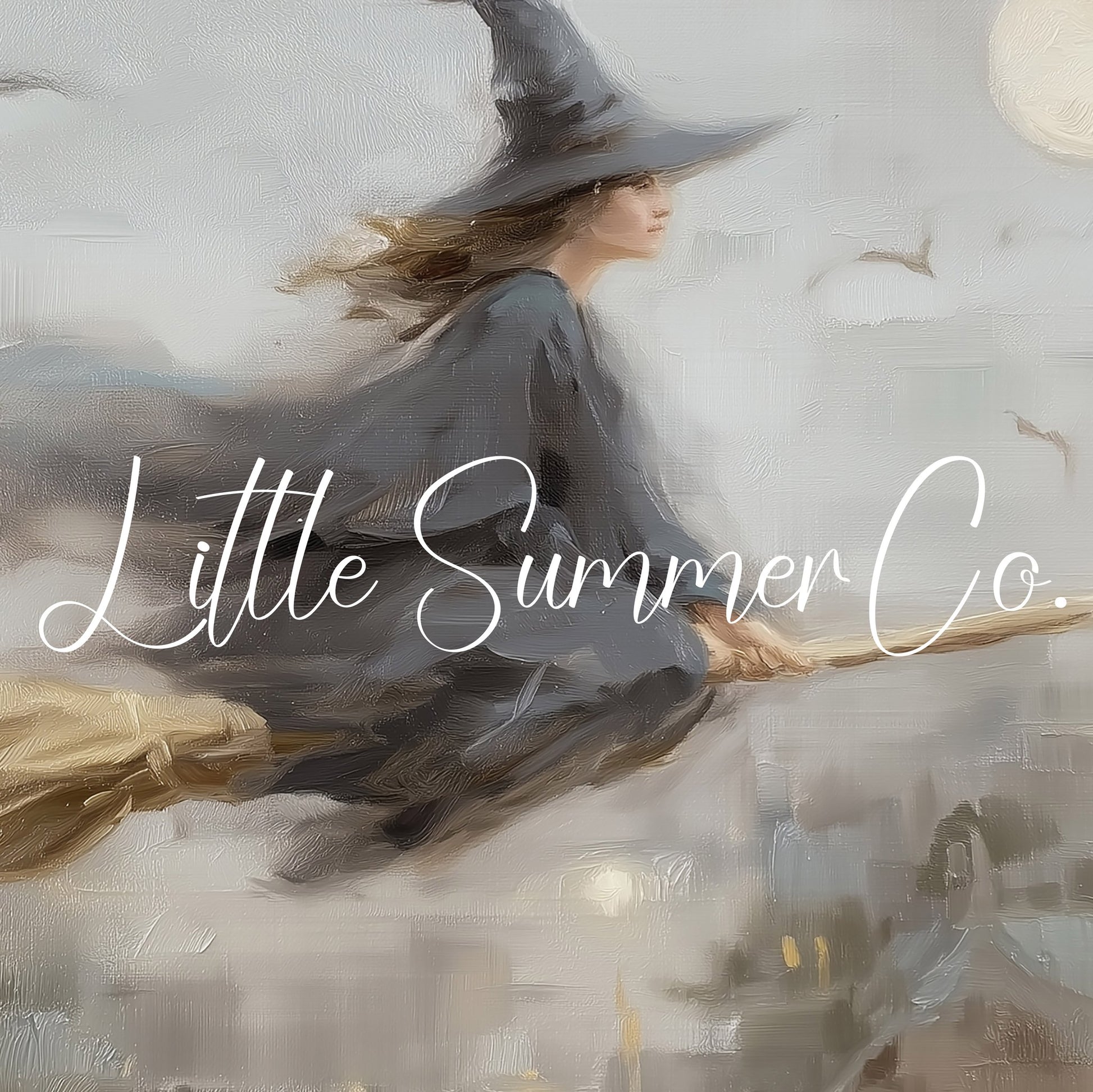 Witch On Broom Frame TV Art displayed on a TV