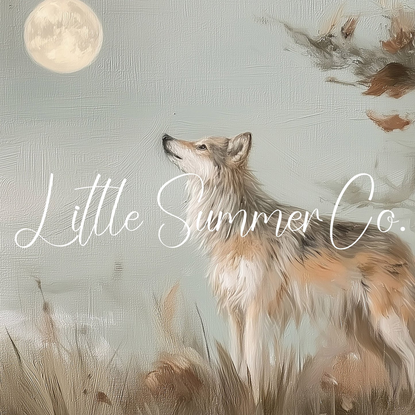 Wolf Under Moon Frame TV Art displayed on a TV