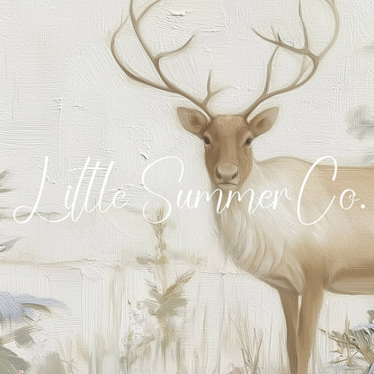 Stag In Woodland Frame TV Art displayed on a TV
