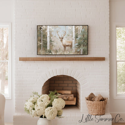 Forest Deer Frame TV Art displayed on a TV