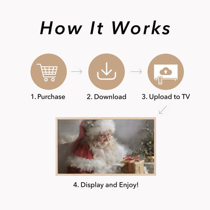 Santa Gift Box Frame TV Art displayed on a TV