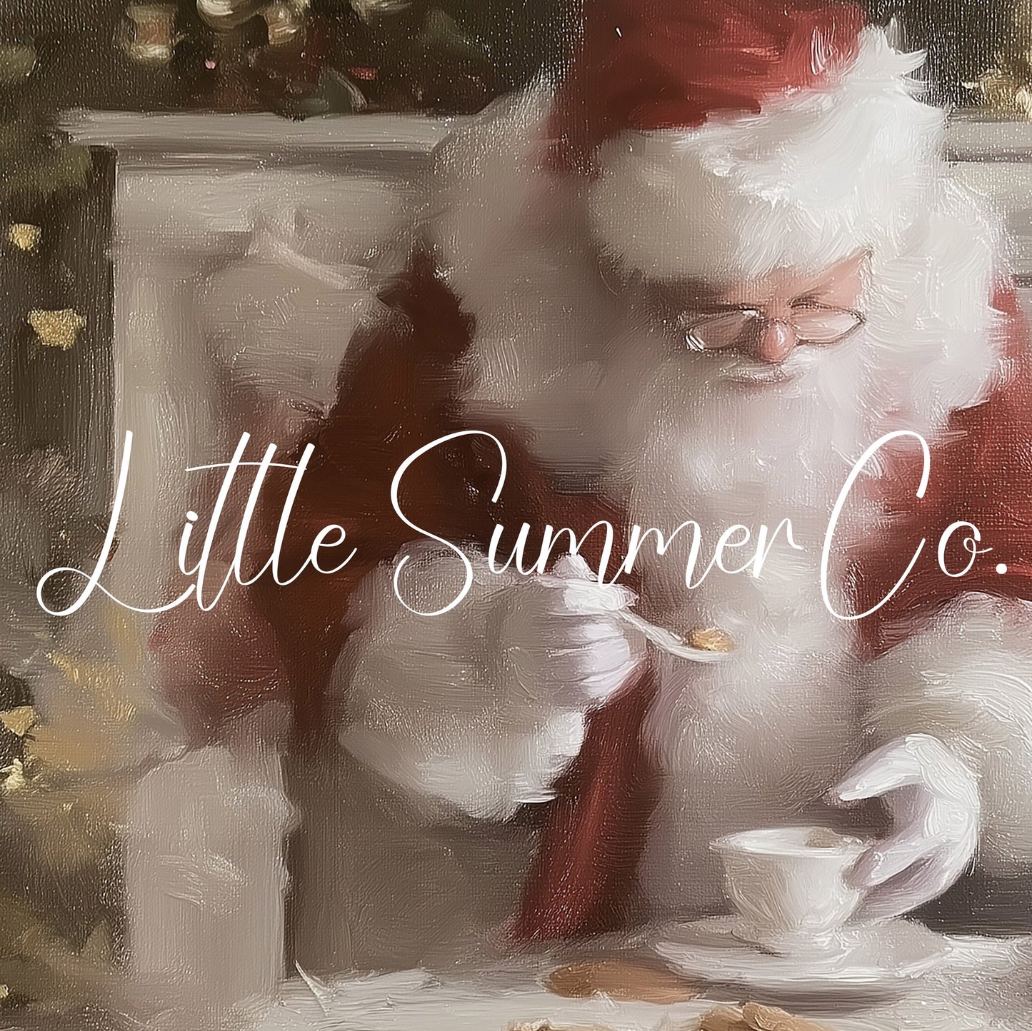 Santa With Cookies Frame TV Art displayed on a TV