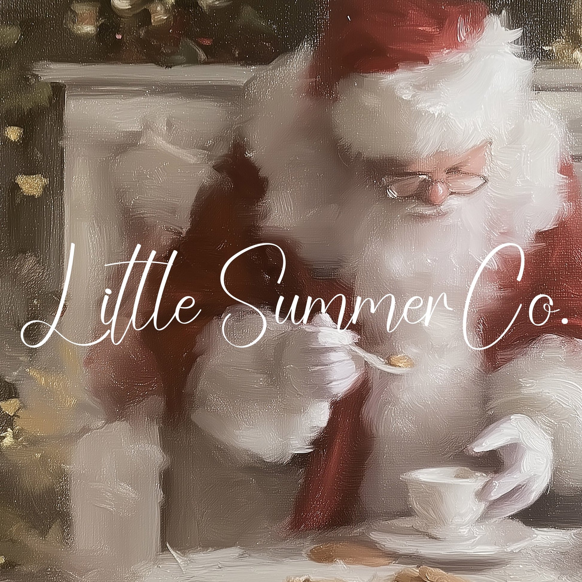 Santa With Cookies Frame TV Art displayed on a TV