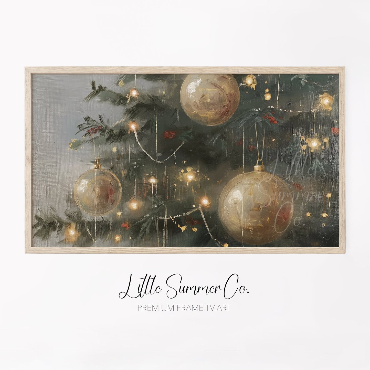 Christmas Ornaments Frame TV Art displayed on a TV