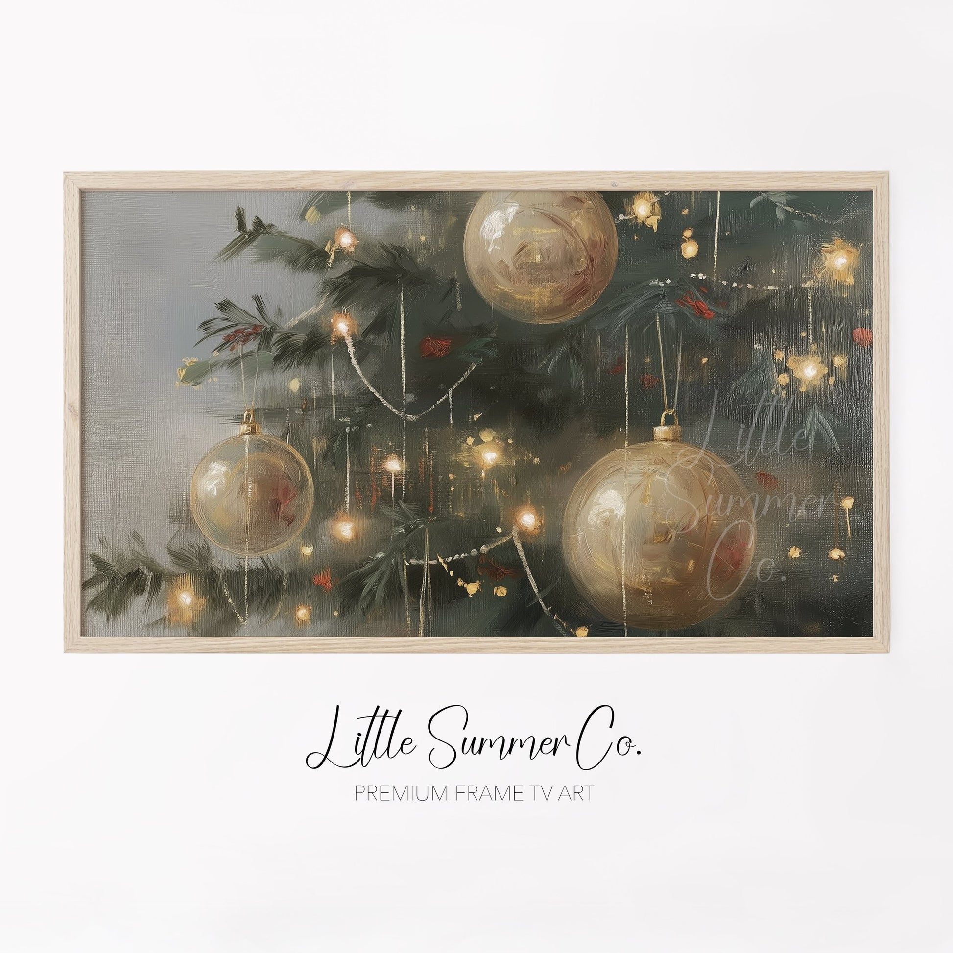 Christmas Ornaments Frame TV Art displayed on a TV