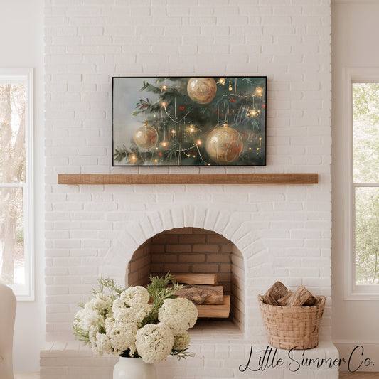 Christmas Ornaments Frame TV Art displayed on a TV