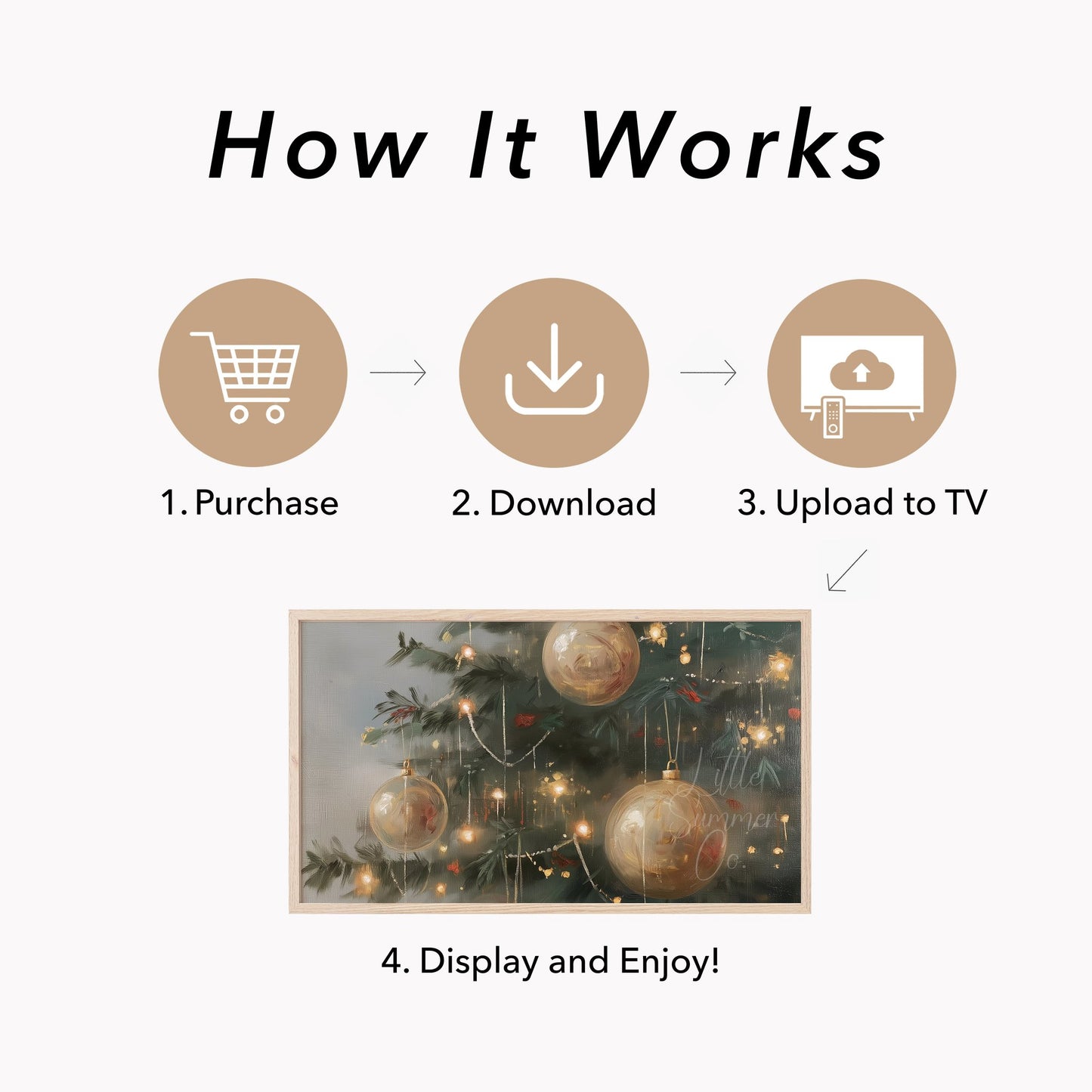 Christmas Ornaments Frame TV Art displayed on a TV