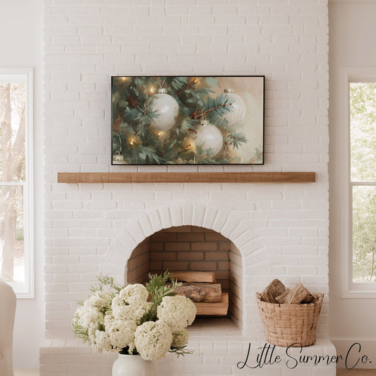 Christmas Baubles Frame TV Art displayed on a TV