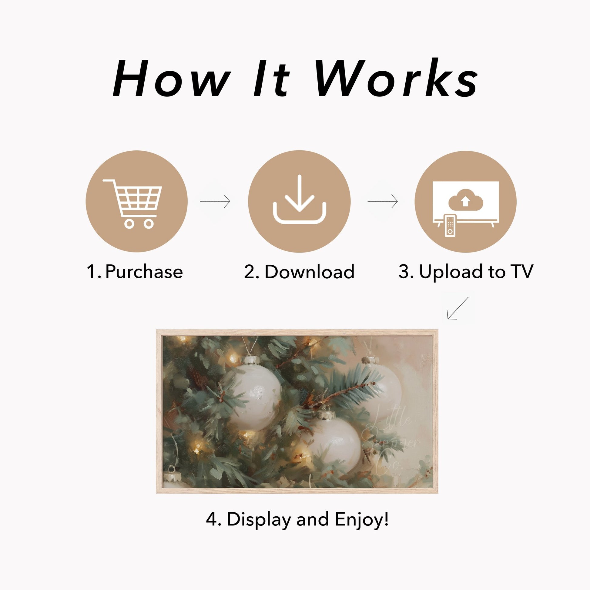 Christmas Baubles Frame TV Art displayed on a TV