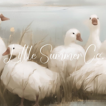 Six Geese a-Laying Frame TV Art displayed on a TV