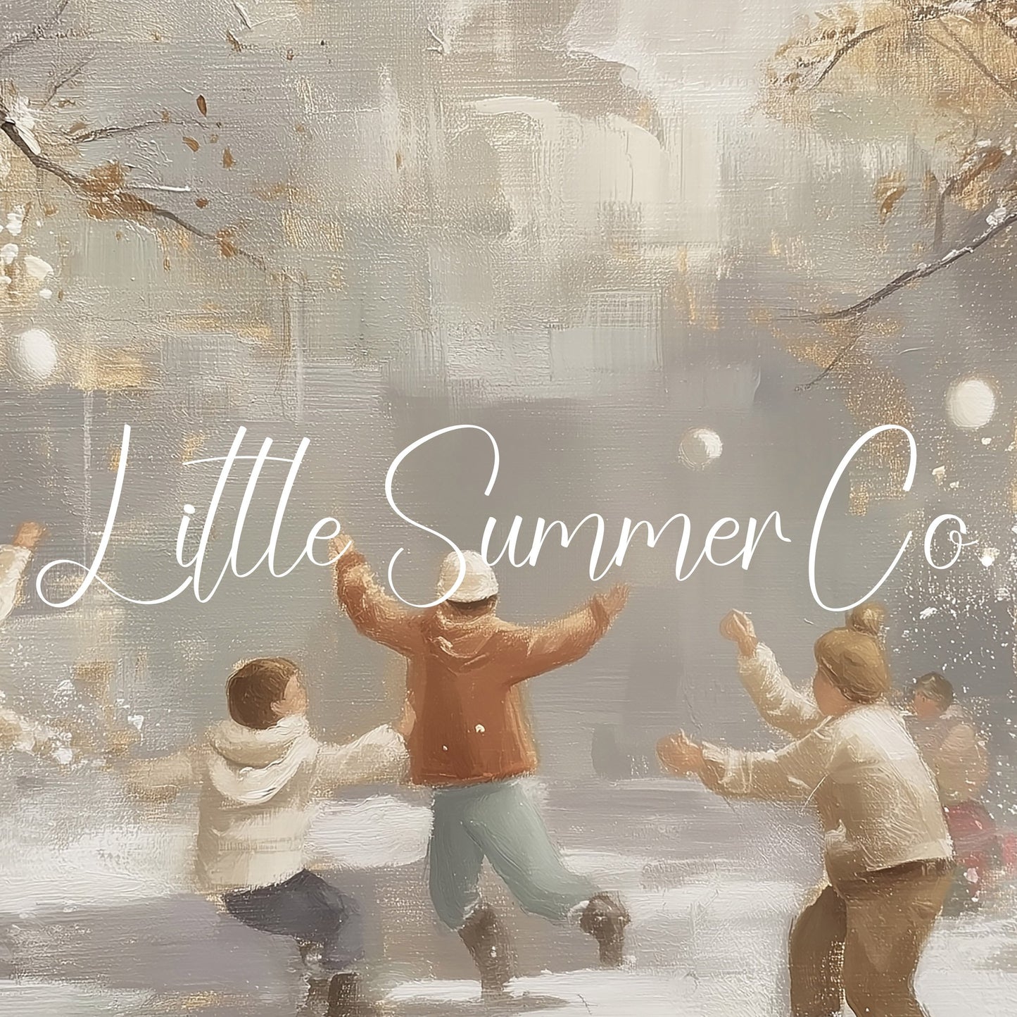 Snowball Fight Frame TV Art displayed on a TV