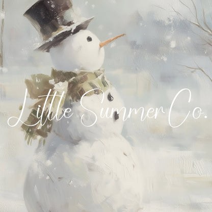 Snowman In Snow Frame TV Art displayed on a TV