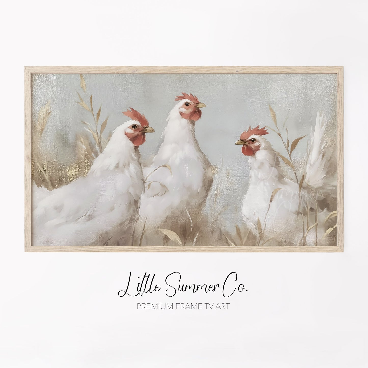 Three French Hens Frame TV Art displayed on a TV