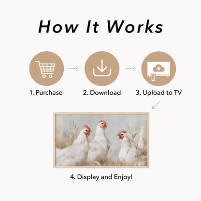 Three French Hens Frame TV Art displayed on a TV