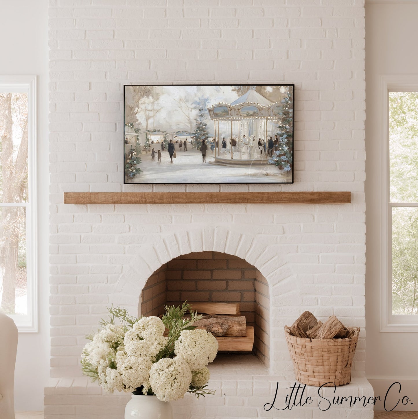 Carousel Market Square Frame TV Art displayed on a TV
