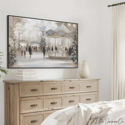 Carousel Market Square Frame TV Art displayed on a TV