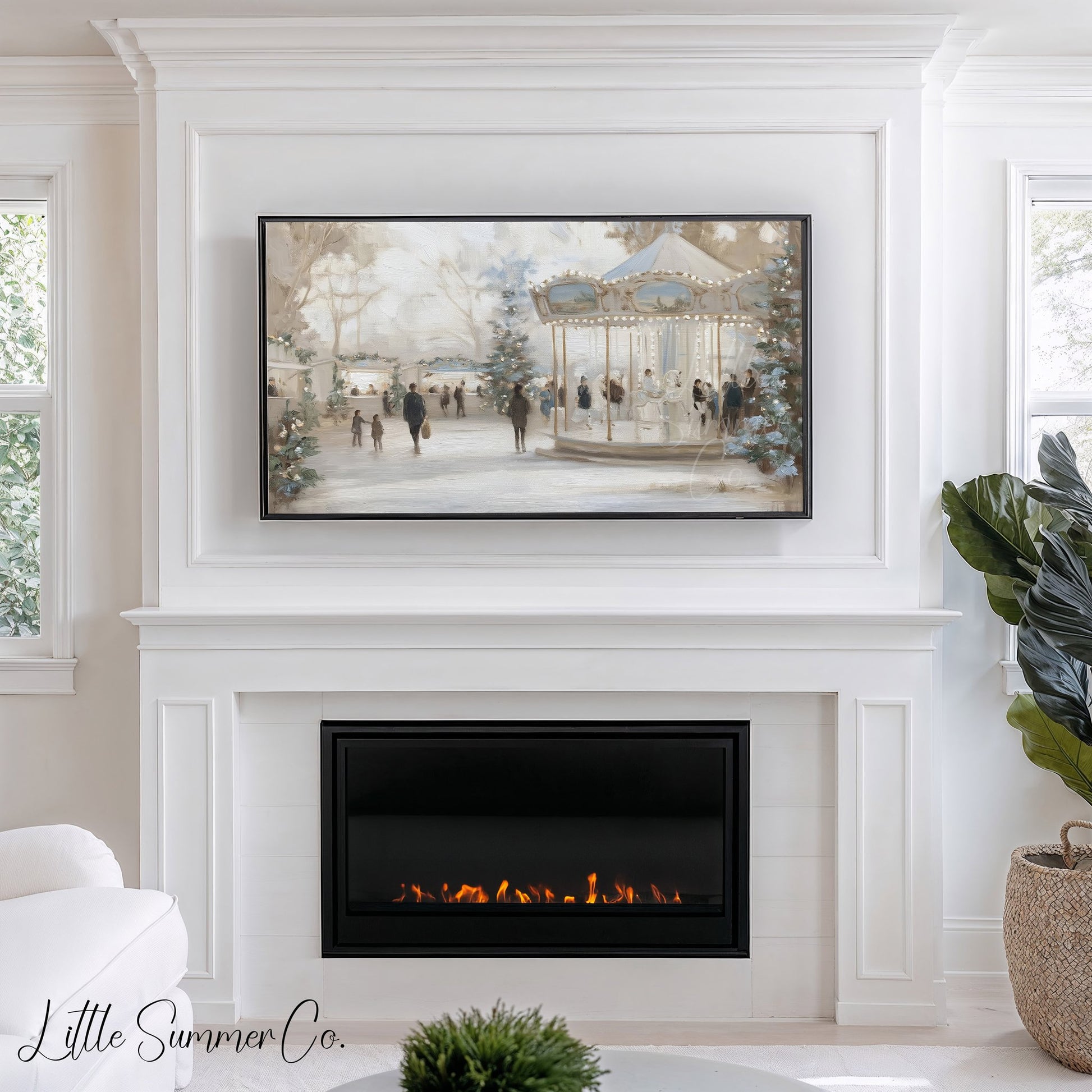 Carousel Market Square Frame TV Art displayed on a TV