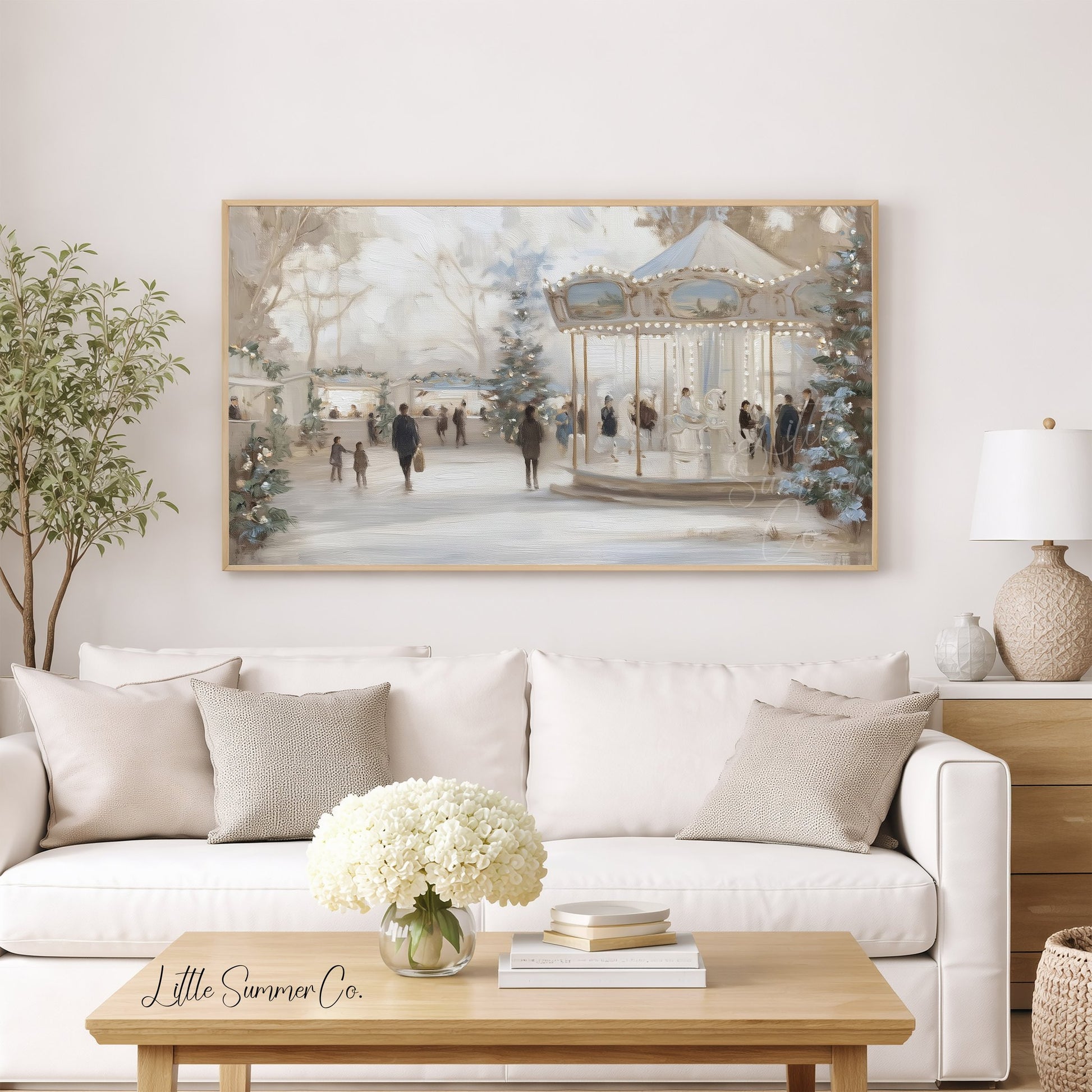 Carousel Market Square Frame TV Art displayed on a TV