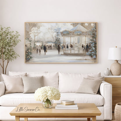 Carousel Market Square Frame TV Art displayed on a TV
