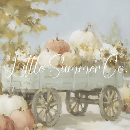 Pumpkin Wagon Frame TV Art displayed on a TV