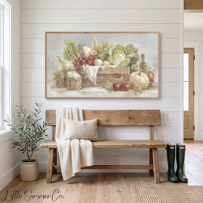 Farm Produce Crate Frame TV Art displayed on a TV