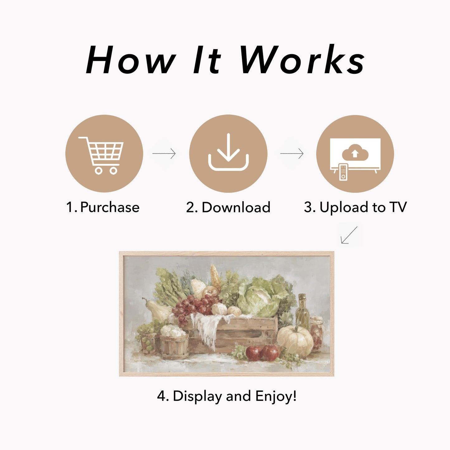 Farm Produce Crate Frame TV Art displayed on a TV