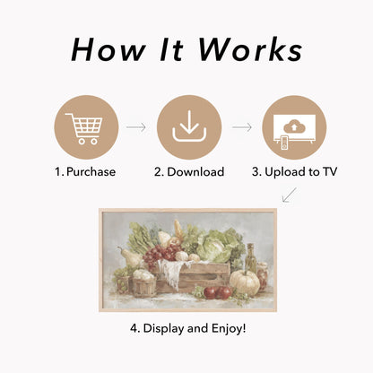 Farm Produce Crate Frame TV Art displayed on a TV