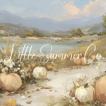 Pumpkin Lake Path Frame TV Art displayed on a TV