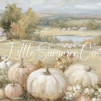 Pumpkin Field Frame TV Art displayed on a TV